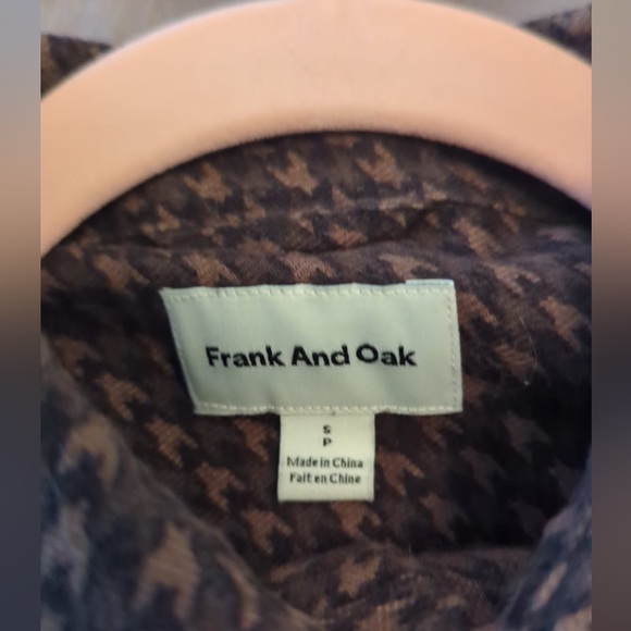 Frank and oak flannel shirt, with print in shades of brown. Slim fit - Picture 2 of 2